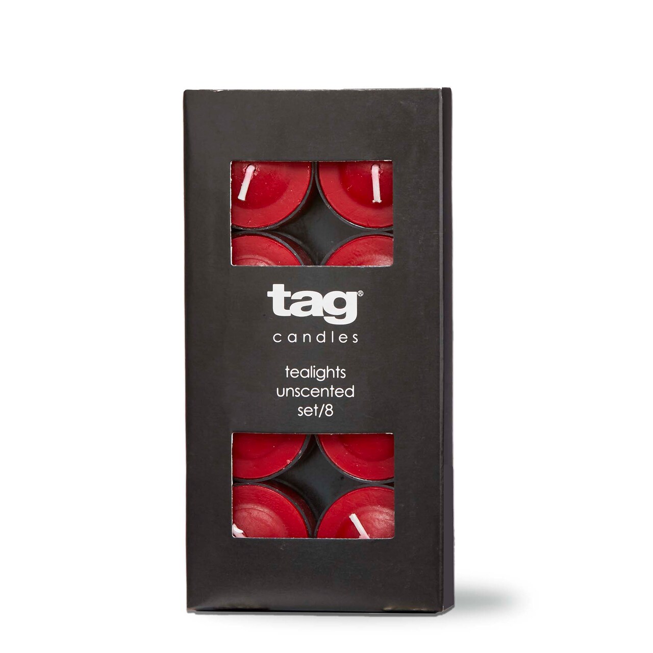 Color Studio Tealight Candles Set of 8 Cranberry Smokeless Paraffin Wax Burn Time 3 Hrs